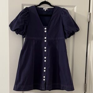 Puff Sleeve Button Down Dress